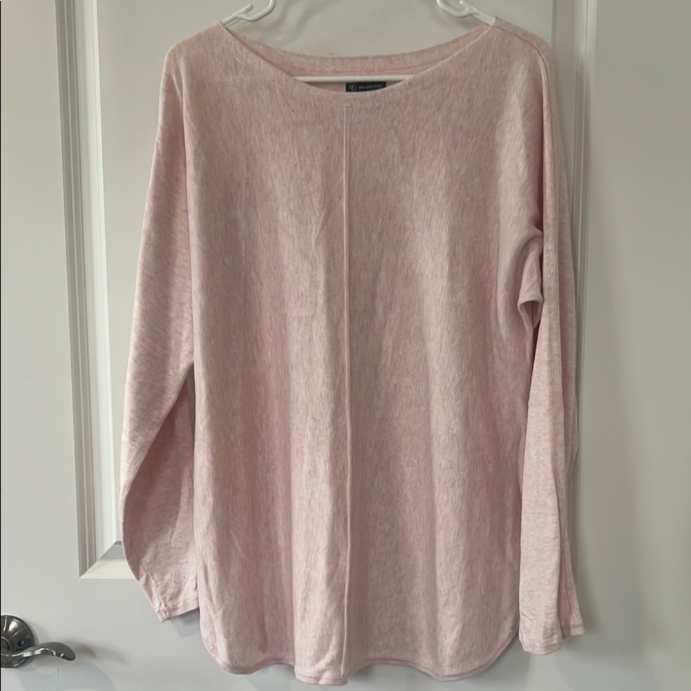 New Directions Pink Long Sleeve Relaxed Lightweight Sweater - Picture 1 of 5